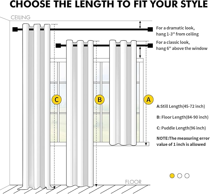 MIULEE Gold Blackout Curtains for Bedroom Living Room 63 Inches Long 2 Panels - Image 7