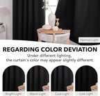 Deconovo Blackout Curtains, Thermal Insulated, W52 x L45 2 Panels, Back Tab - Image 6
