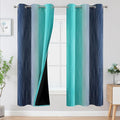 Estelar Textiler Navy Blue and Teal Blackout Curtains by ESTELARTEXTILER