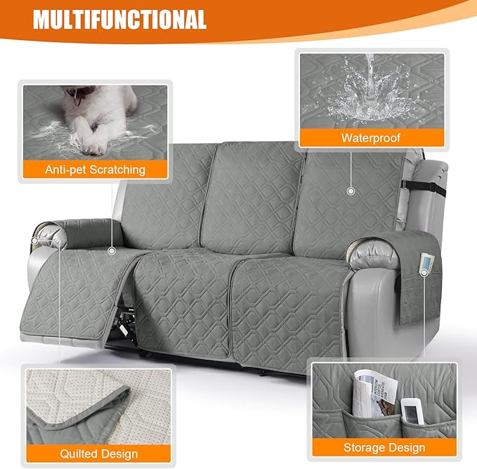 VANSOFY Waterproof Recliner Couch Covers, Sofa Covers 1-Piece Washable - Image 5