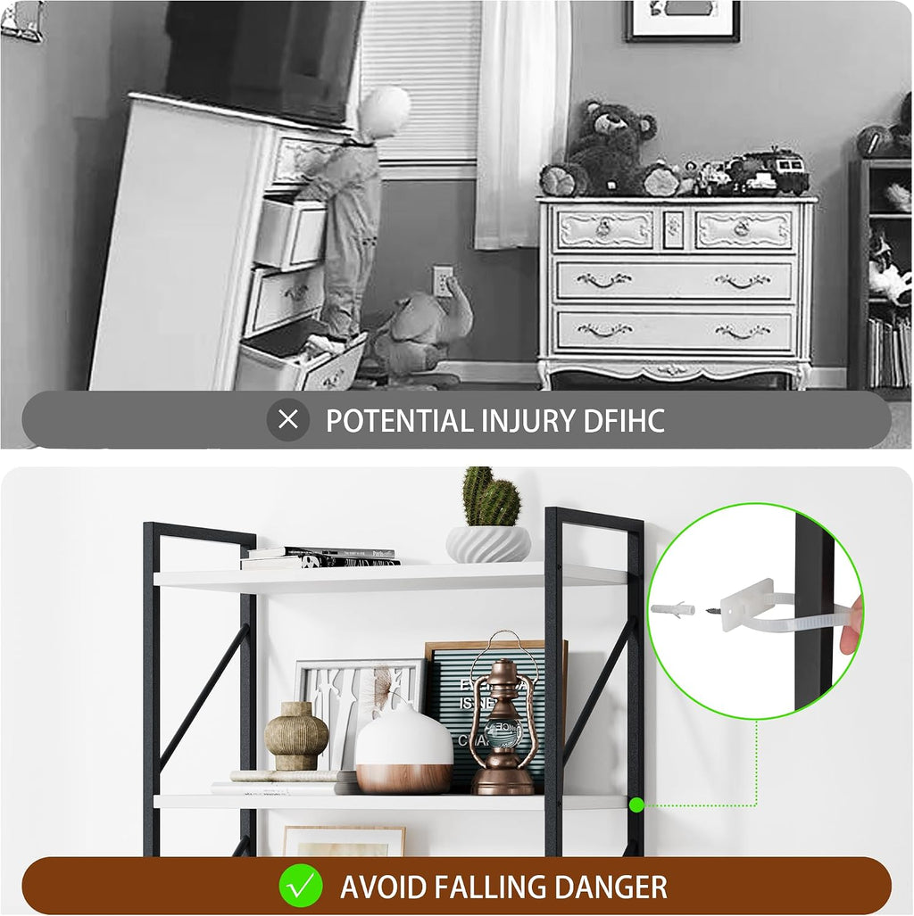 Shintenchi 2 Pieces 5 Tiers Bookshelf, Classically Tall Bookcase Shelf