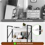 Shintenchi 2 Pieces 5 Tiers Bookshelf, Classically Tall Bookcase Shelf