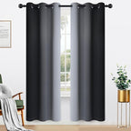 Yakamok Light Blocking Ombre Curtains, Room Darkening Grommet Window Drapes by Yakamok