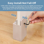 4 Inch Bed Risers with Adjustable Screw Clamp, 4 Pack Beige