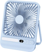 8000mAh Ultra-Thin Portable Travel Fan with Timer, Light&LED Display