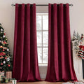 MIULEE Christmas Burgundy Velvet Curtains Solid Soft Red Blackout Curtain by MIULEE