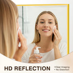FICTOR Bathroom Vanity Mirror for Over Sink, 24" x 36", Gold