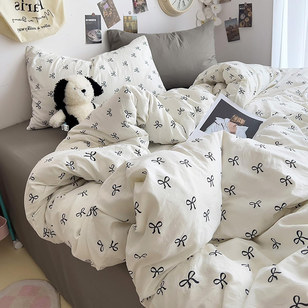 Twin Comforter Set Black Bow Comforter Set for Girls
