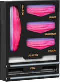 DALSHABET 6 in 1 Bamboo Bag Organizer with Foil and Wrap Dispenser, Black