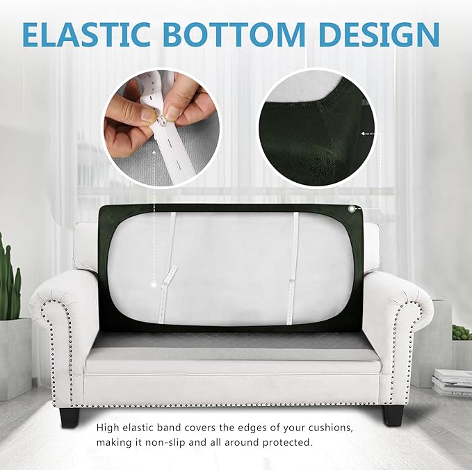 Leather Look Couch Cushion Covers Sofa Seat Slipcovers Sets Couches Furniture - Image 3