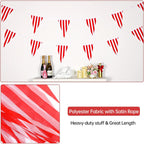 RUBFAC 170ft 120pcs Red White Striped Pennant Banner