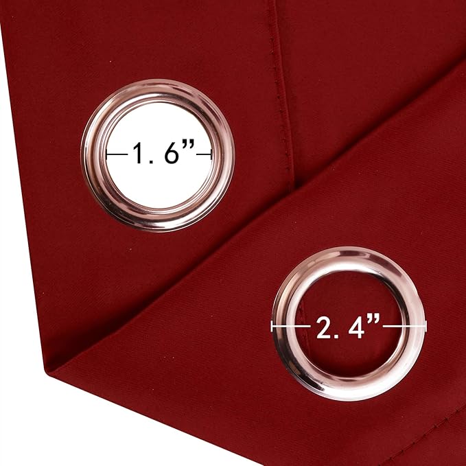 LEMOMO Blackout Curtains 52 x 120 Inch Long Red Curtains Set of 2 Panels Room - Image 5