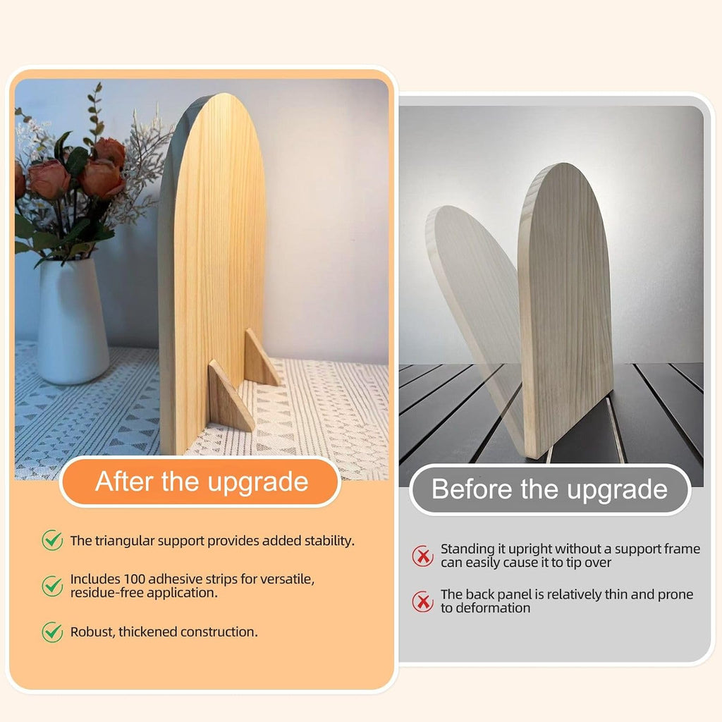 2 Pcs Natural Wood Arch Decor, Serving Boards and Boho Shelf Decor