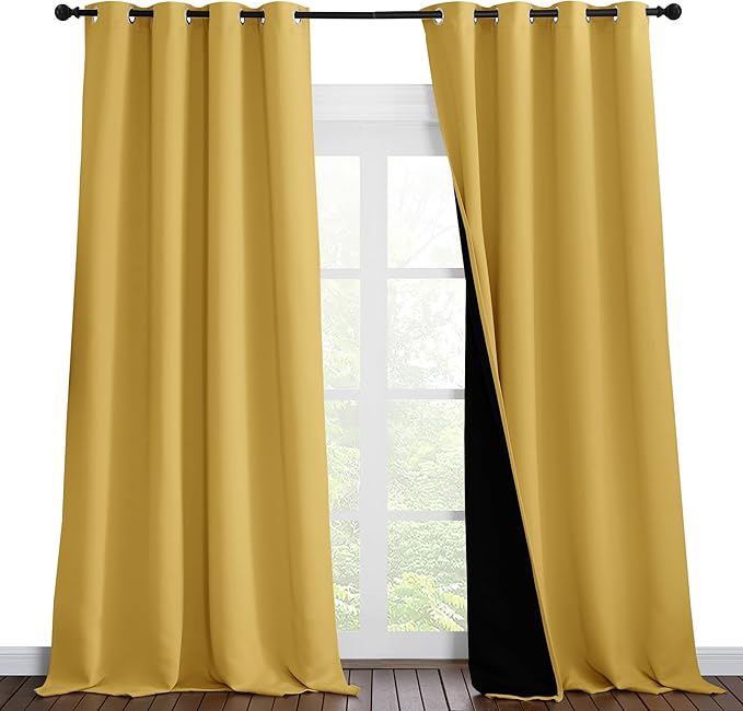 NICETOWN Full Shading Curtains 90 inches Long 2 Panels Set by NICETOWN