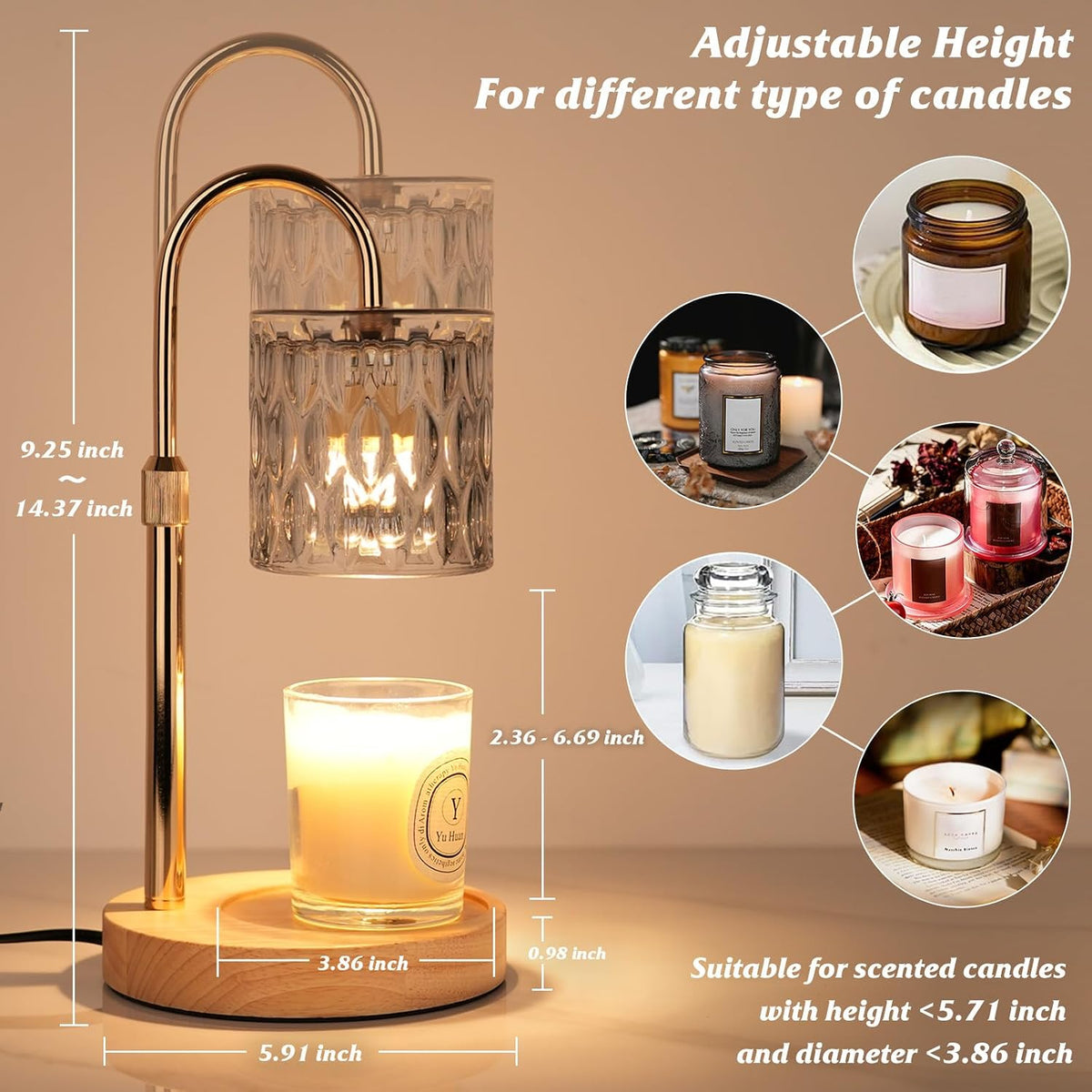 Candle Warmer Lamp with Timer, Birthday Gifts for Women Home Decor