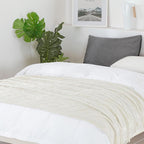 BOURINA Beige Throw Blanket 50 x90 Inches Throw Textured Solid Soft Sofa Throw by BOURINA