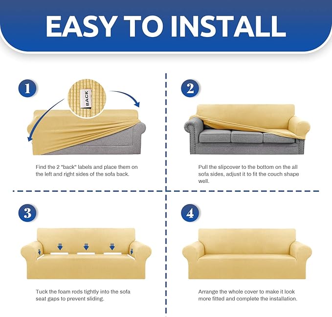 KEKUOU Stretch Sofa Cover Slipcover ，Couch Covers - Image 6