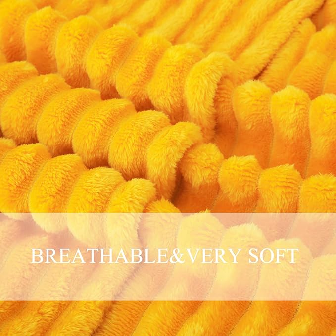 Gold Fleece Throw Blanket 108”×90” - Image 4