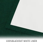 Yakamok Dark Green Linen Curtains 100% Blackout 96 Inches Long, Room Darkening - Image 3