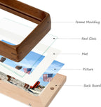11x14 Picture Frames Walnut Solid Wood with Real Glass Vertical Horizontal Standing Display Photos 5x7/8x10 with Mat or 11x14 Without Mat Lovely Gift for Desk Tabletop Wall Mount H14