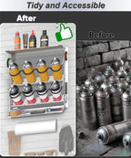 Spray Can Holder, Garage Paint Bottle Organizer Wall Mount, White