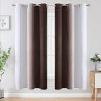 Estelar Textiler Brown and Greyish White Blackout Curtains - Image 2