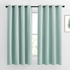 NICETOWN Aqua Blue Blackout Curtains 63 inches Long by NICETOWN
