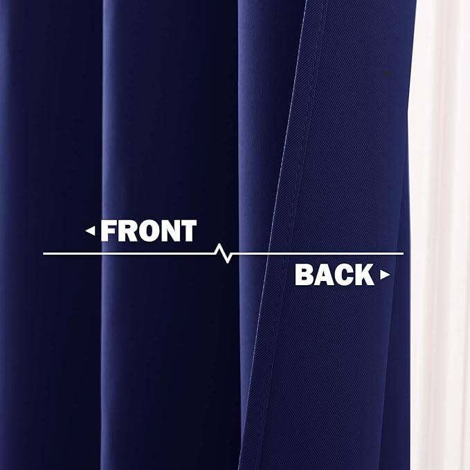 NICETOWN Royal Blue Blackout Kitchen Curtains - Image 5