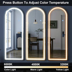 GLSLAND 20"x56" Arched Full Length Mirror LED Lighted Floor Standing Mirror