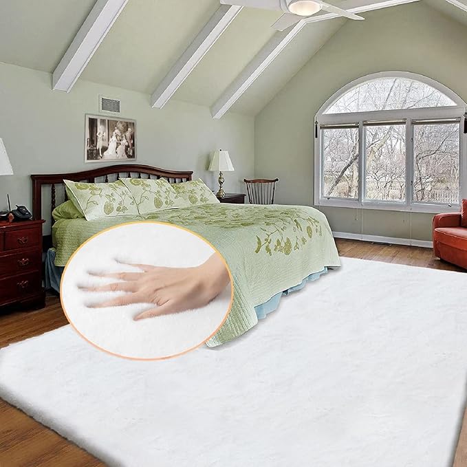 ORINOVA White Washable Faux Fur Area Rug by ORINOVA