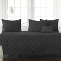 Daybed Quilt Set 6PC Bedding Set Daybed Cover for twin beds easy care Black