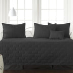 Daybed Quilt Set 6PC Bedding Set Daybed Cover for twin beds easy care Black