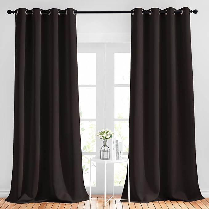 NICETOWN Blackout Toffee Brown Curtains & Drapes 90 inches Long by NICETOWN