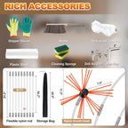 Bluesea 30FT Ergonomic Chimney Sweep Kit, Strong Brush & 9 Flexible Rods