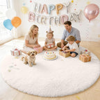 OLANLY Ivory Round Rugs for Bedroom - Image 5