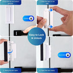 2-Pack Heavy-Duty Door Security Lock – Childproof Reinforcement Latch, Withstands 800 lbs of Force, Includes 8 Screws – Home Safety and Privacy Protection (White)