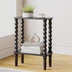 Veegle Narrow Side Table Small End Table for Small Spaces Black