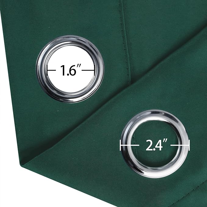 LEMOMO Blackout Curtains 52 x 120 Inch Long Dark Green Curtains Set of 2 Panels - Image 5