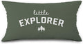 Little Explorer Throw Pillow Covers, Olive Green Themed Square Adventure Pillow Case Cover for Couch, Woodland Nursery Cushion Cover Case for Kids Room Nursery Toddler Dorm Bedroom, 12x20