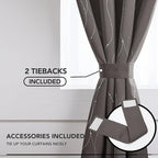 Deconovo Blackout Curtains, Thermal Insulaed Soundproof Drapes, Wave Dots - Image 4