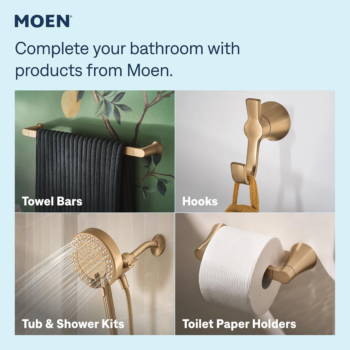 Moen 84022BZG Ronan 2-Handle Centerset Bath Faucet, Gold