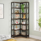 Tribesigns Corner Shelf, 7-Tier Industrial Corner Bookshelf and Bookcase