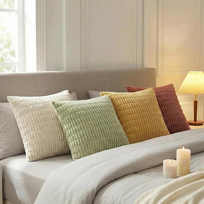 Fancy Homi 4 Packs Boho Fall Euro Decorative Throw Pillow Covers 28x28 Inch - Image 3