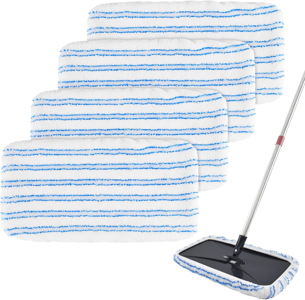 4 Pack Mop Heads Replacements for Ocedar Hardwood Floor 'N More Microfiber Mops,Terry Cloth Mops Refills 15 x 8 Flat Dust Mop Pads for O Cedar mop,Washable&Reusable Mopping Pads (Handle Not Included)