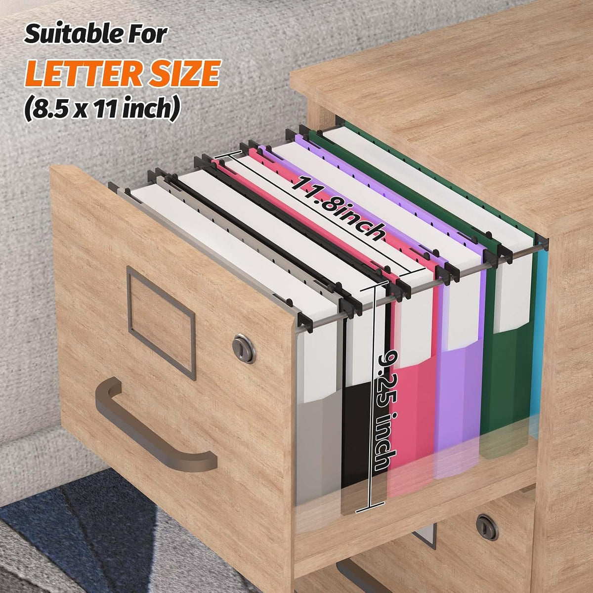Extra Capacity Plastic Hanging File Folders,12 Pack,Letter, 6 Colors
