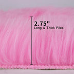 duduta Hot Pink Faux Sheepskin Throw Rug 2x3 ft, Fluffy Shag Rug - Image 2