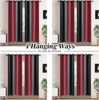 Yakamok Blackout Ombre Burgundy and Black Curtains - Image 8