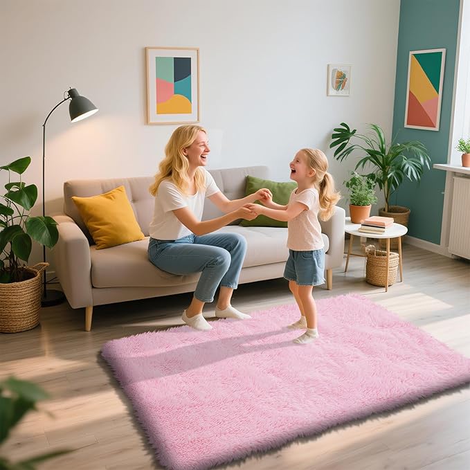 Shag Area Rug for Bedroom 3x5, Soft Fuzzy Rug Non-Shedding Indoor Plush Carpet - Image 2