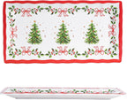 Christmas Tree Melamine Serving Trays 14.5" Holiday Party Platter