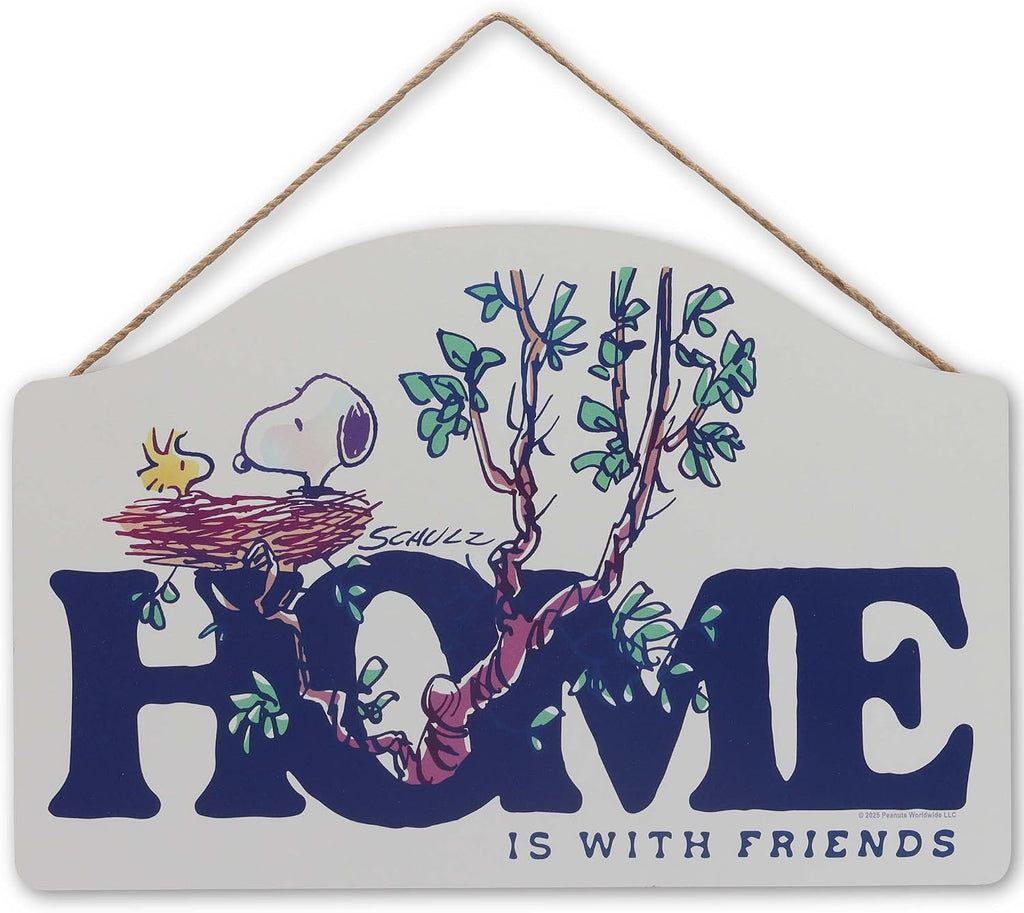 Peanuts Snoopy Be Happy Round Hanging Wood Wall Decor